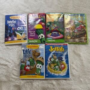 LOT OF 6 VeggieTales DVD VHS Jonah LarryBoy Lyle Blueberry Kids Religious 2000s